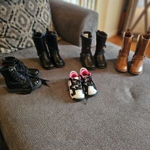 Kids' Black and Pink Sneakers